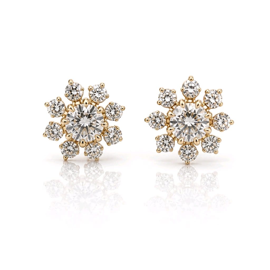 Astrid Cluster Stud Earrings — pendientes de diamante lab-grown listos para enviar