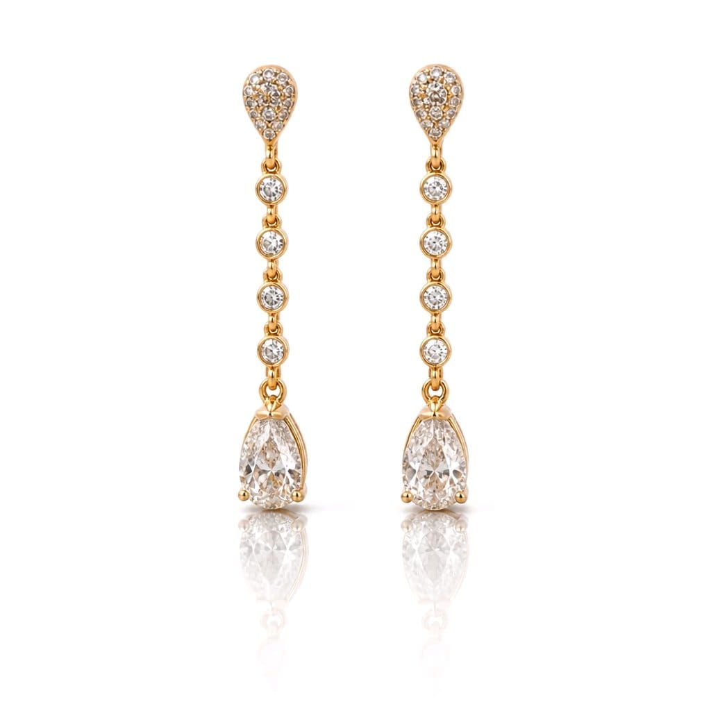 Astrid Pear Drop Earrings — pendientes de diamante lab-grown listos para enviar