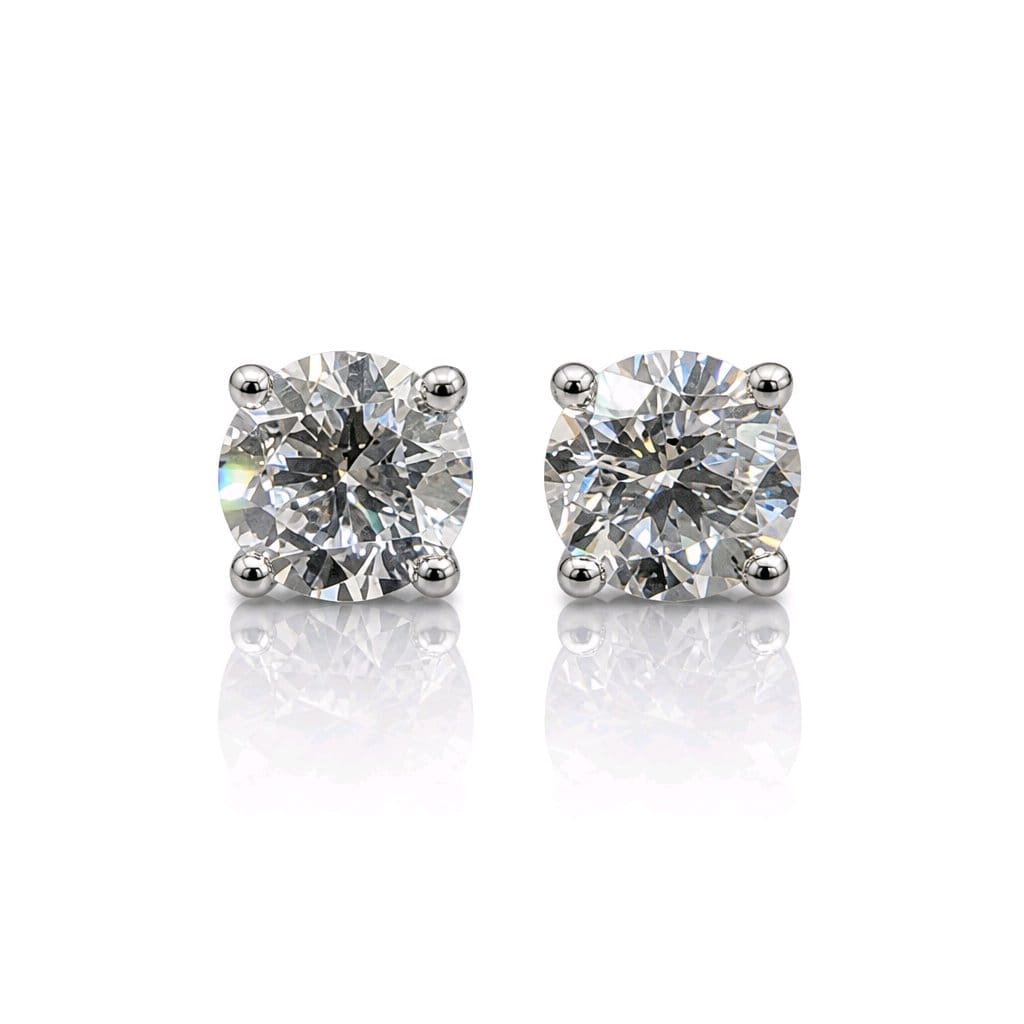 Astrid Platinum Solitaire Studs — pendientes de diamante lab-grown listos para enviar