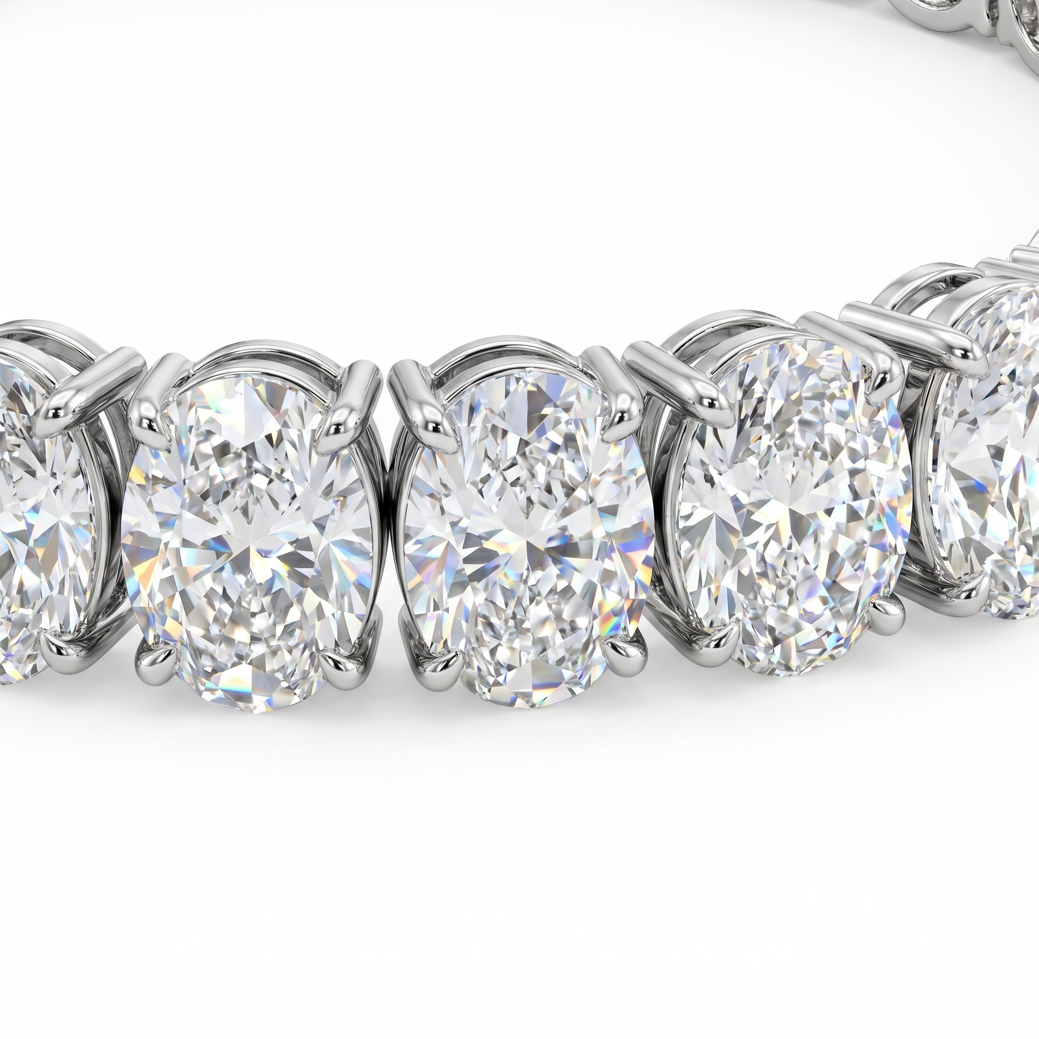 Oval Diamond Tennis Bracelet — macro close-up