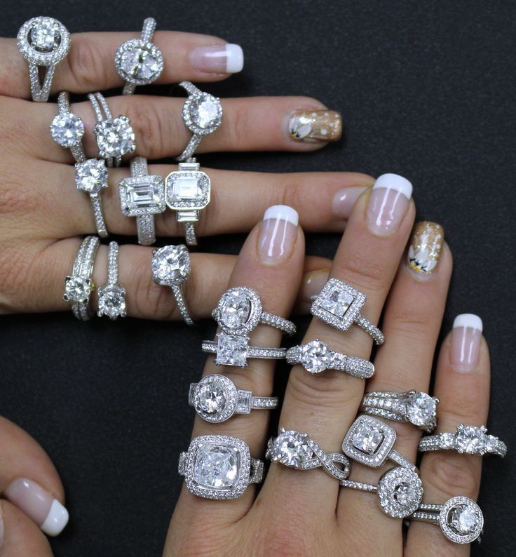 Engagement, wedding rings and jewelry