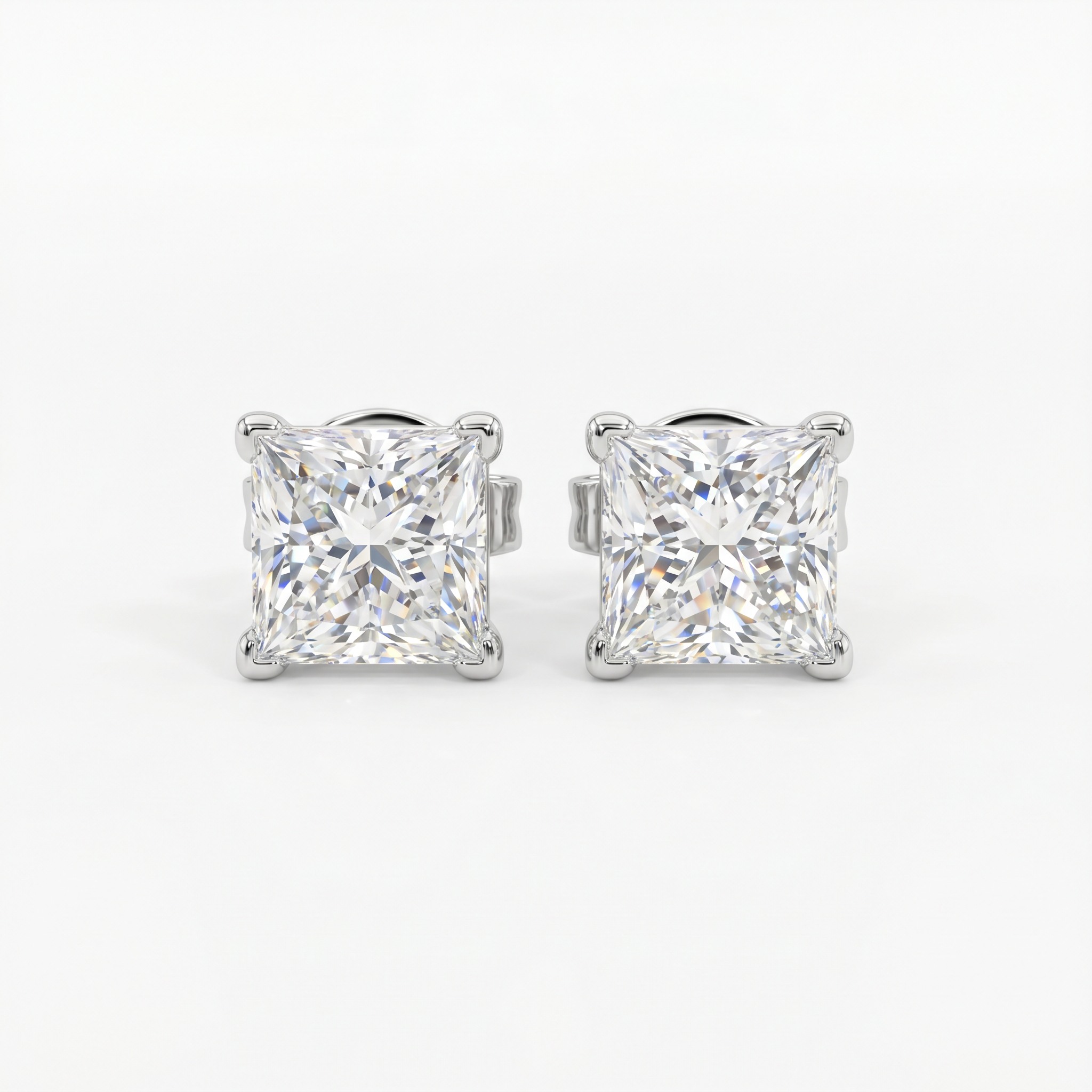 Princess Cut Diamond Studs